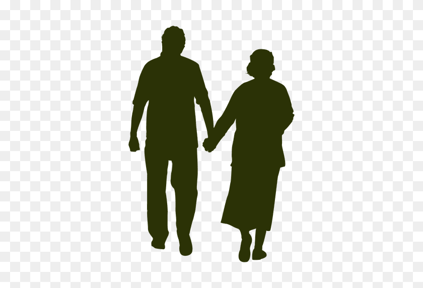 512x512 Old Couple Silhouette - Couple PNG