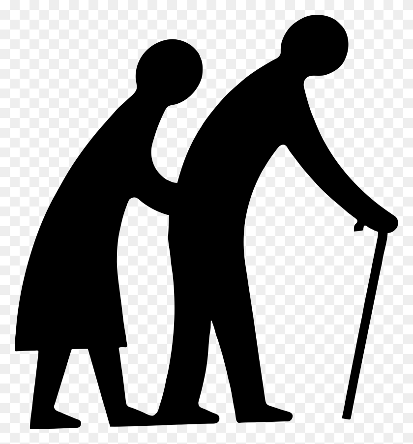 2022x2187 Old Couple Walking Silhouette Icons Png - Walking Silhouette PNG