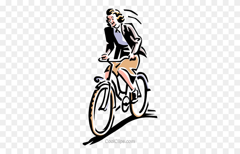 262x480 Old Fashioned Bike Riding Royalty Free Vector Clipart - Clipart Bike Riding