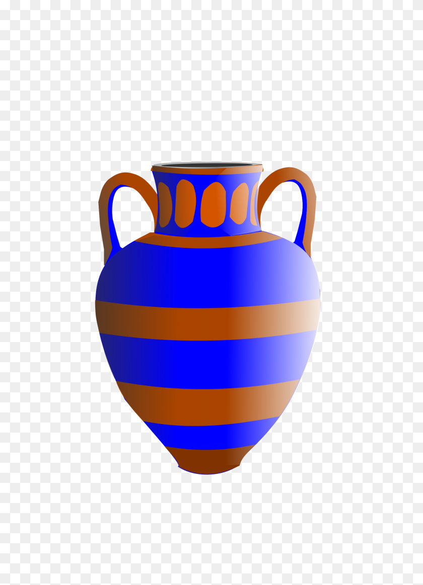 1697x2400 Old Fashioned Vase Blue And Brown Icons Png - Vase PNG