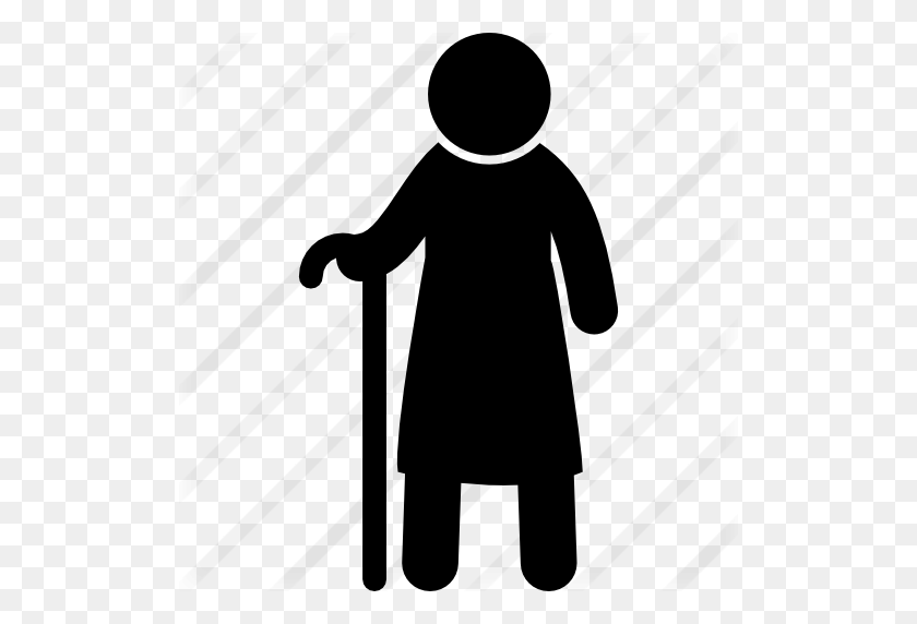 512x512 Old Man Standing With A Cane - Man Standing PNG