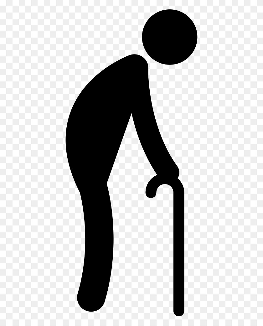422x981 Old Man Walking With A Crutch Png Icon Free Download - Man Walking PNG