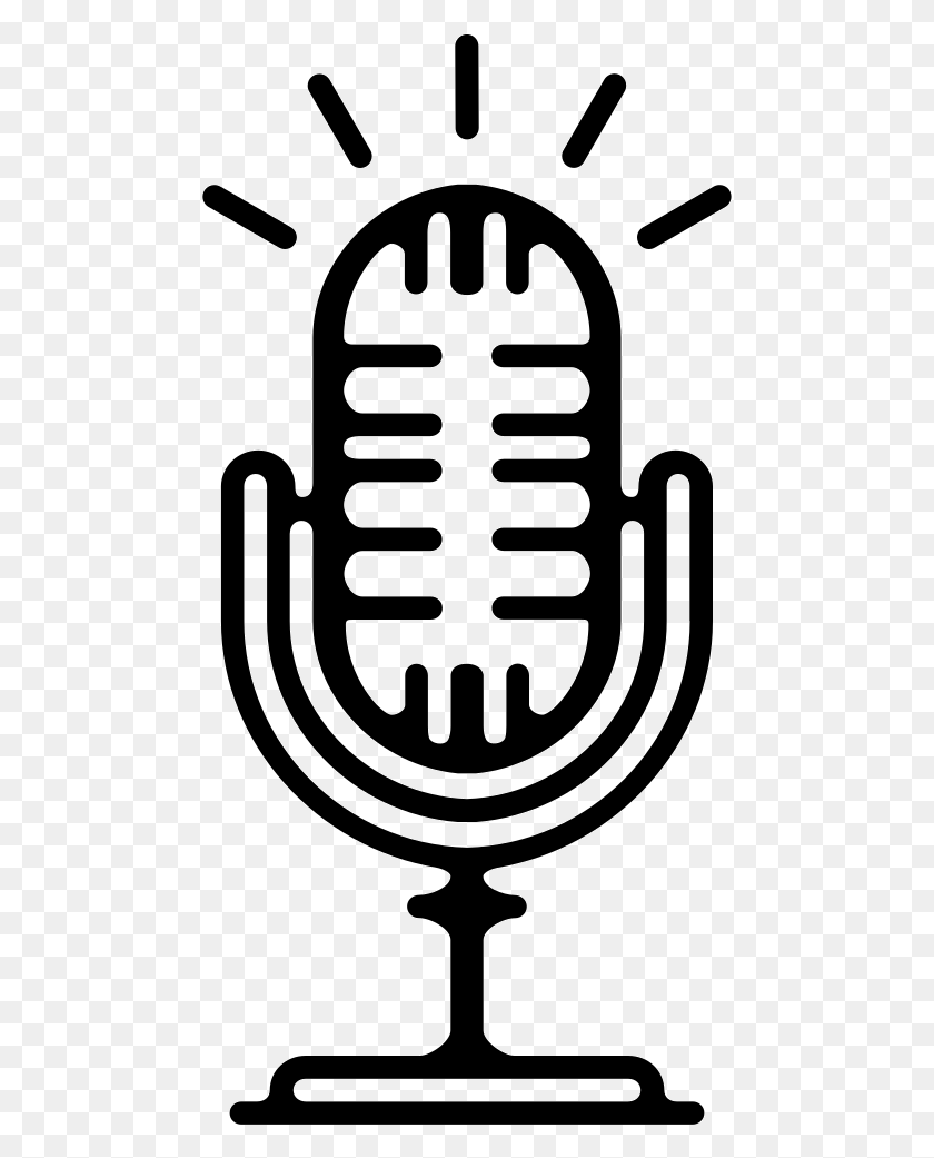 476x981 Old Microphone With A Stand Png Icon Free Download - Old Microphone PNG