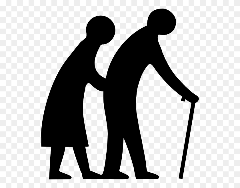 552x598 Old People Clipart - Woman Walking Clipart