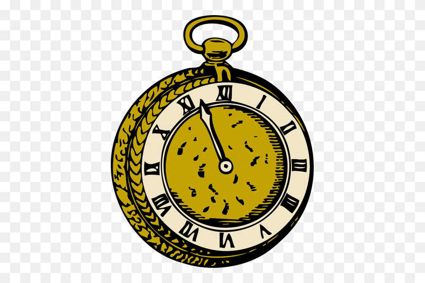401x500 Старые Карманные Часы Векторная Иллюстрация - Reloj Clipart