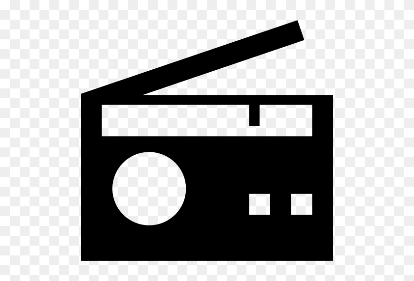 512x512 Viejo, Radio, Con, Antena, Icono Inclinado Free Of Strong Glyph Set - Old Radio Png