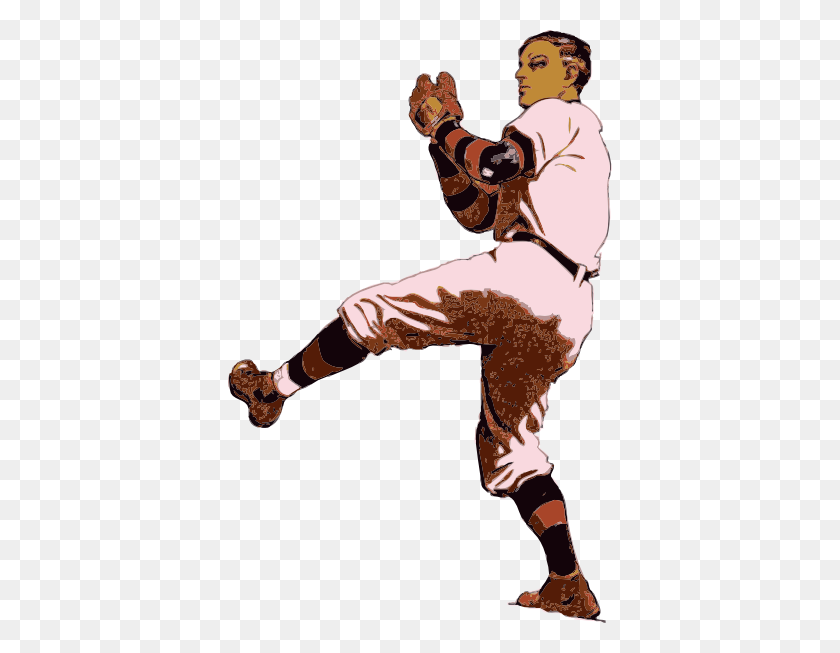 384x593 Old Time Pitcher Clip Art - Baseball Pitcher Clipart