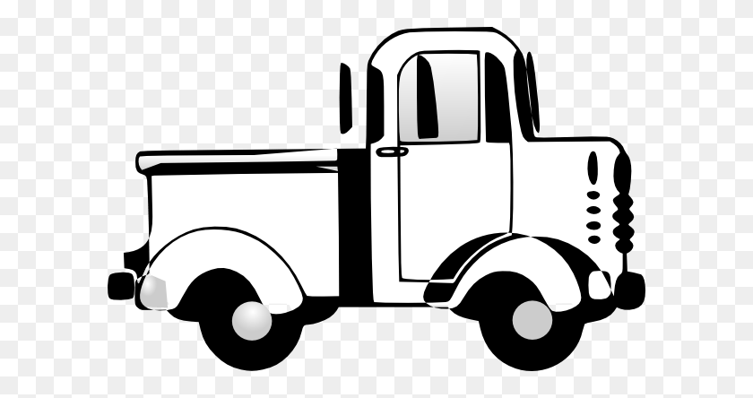 600x384 Old Truck Cliparts - Old Car Clipart Black And White