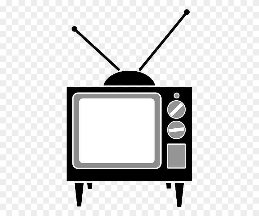 407x640 Old Tv Set With Indoor Antenna Clip Art Posters - Old Man Clipart Black And White