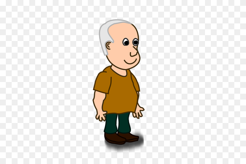 500x500 Older Man Comic Character Vector Image - Older Adults Clipart