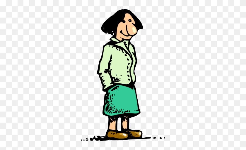 288x451 Older Woman Standing Clipart - Helping The Elderly Clipart