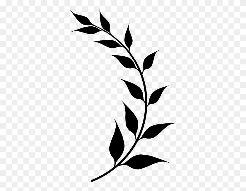 360x592 Olive Leaves Clip Art Black - Laurel Leaves Clipart