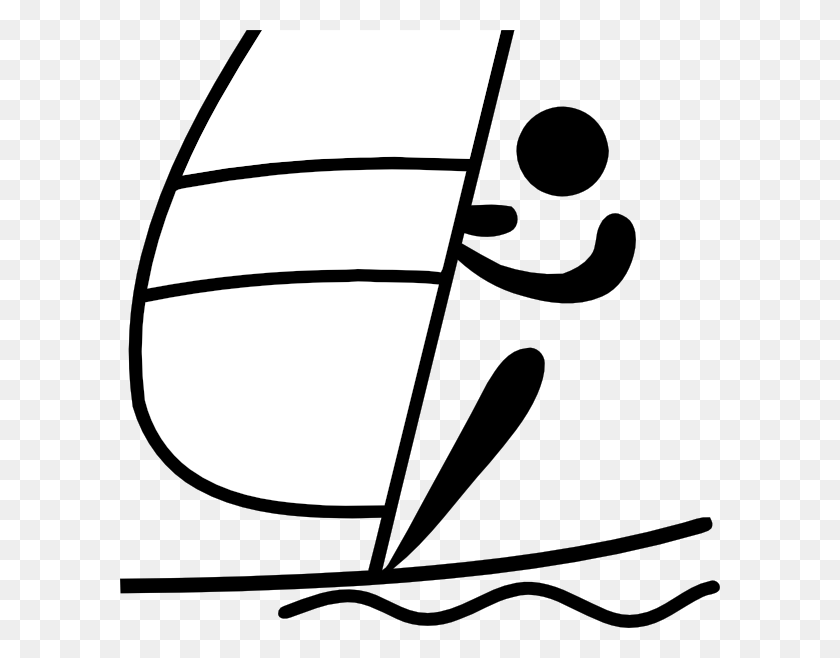 600x598 Olympic Sailing Logo Clip Art - Windsurfing Clipart