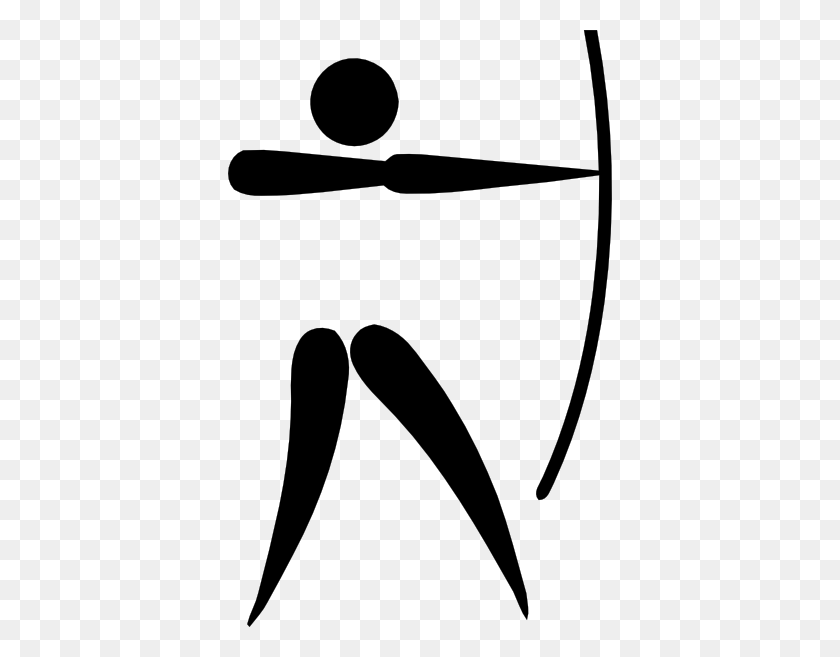 384x597 Olympic Sports Archery Pictogram Clip Art Free Vector - Sh Clipart