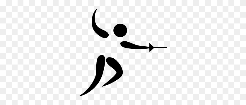 300x298 Olympic Sports Fencing Pictogram Clip Art Free Vector - Sports Clipart