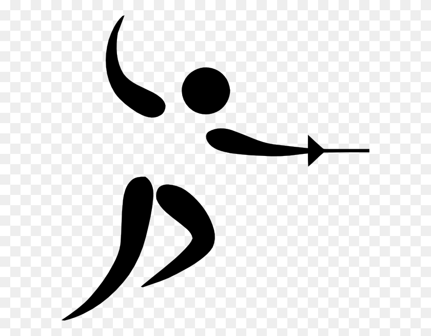 600x595 Olympic Sports Fencing Pictogram Clip Art Free Vector - Godfather Clipart