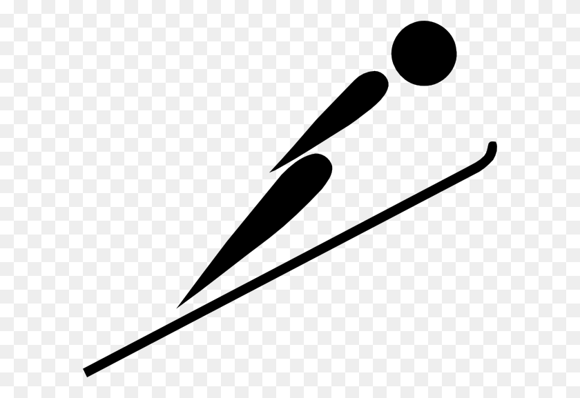 600x517 Олимпийские Виды Спорта Прыжки С Трамплина Пиктограмма Картинки Бесплатный Вектор - Лыжный Клипарт