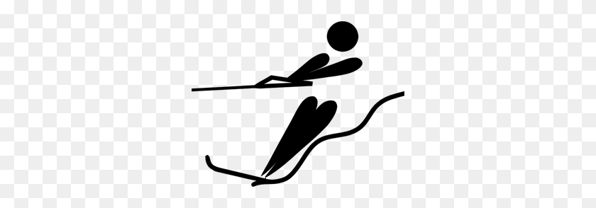 300x234 Olympic Sports Water Skiing Pictogram Png, Clip Art For Web - Water Black And White Clipart