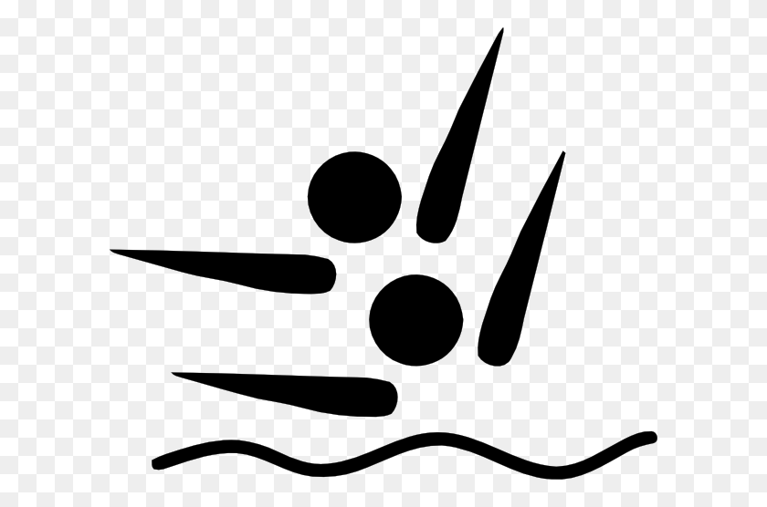 600x496 Олимпийское Синхронное Плавание Логотип Картинки - Бассейн Клипарт Черный И Белый
