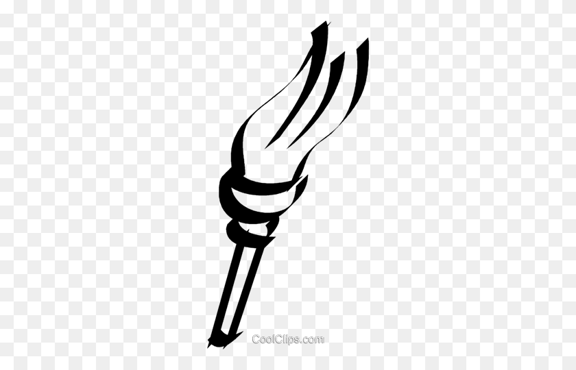 236x480 Olympic Torch Royalty Free Vector Clip Art Illustration - Torch Clipart Black And White