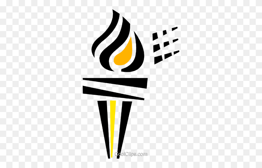 310x480 Olympic Torch Royalty Free Vector Clip Art Illustration - Olympic Clipart Free