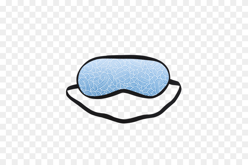 500x500 Ombre Blue And White Swirls Doodles Sleeping Mask Id - White Swirls PNG