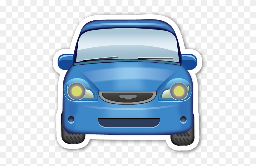 525x486 Oncoming Automobile Stickers Emoji, Emoticon - Car Emoji PNG