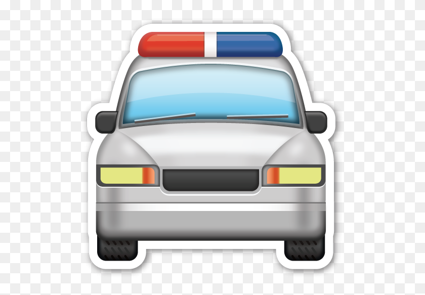 529x523 Oncoming Police Car In Emotions Stickers - Cop Car PNG
