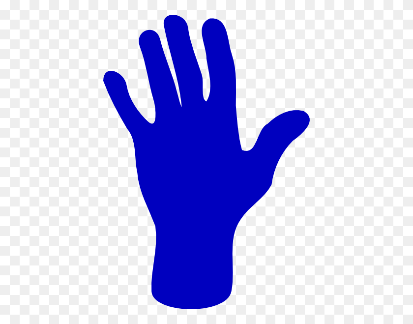 420x599 One Blue Hand Clip Art - Hand Vector PNG