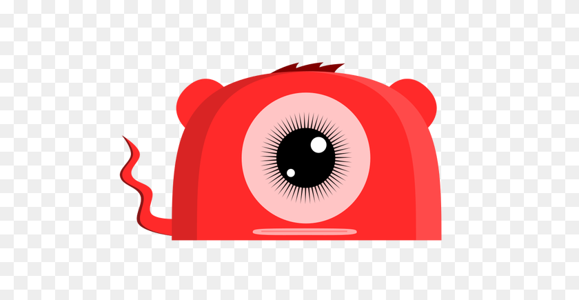 500x375 One Eyed Red Monster Vector Illustration - Cross Eyed Clipart