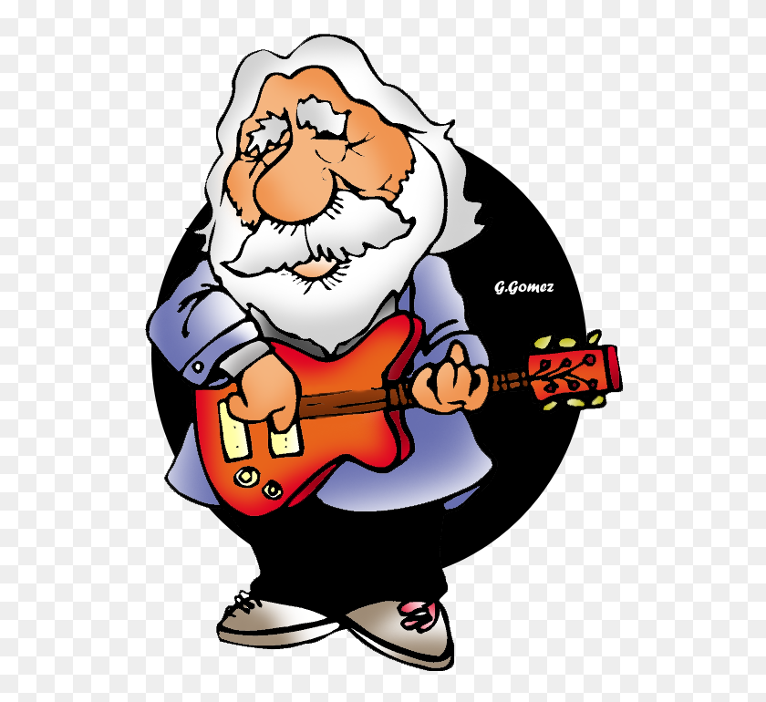 537x710 One Man Band Cartoon Group With Items - Old Guy Clipart