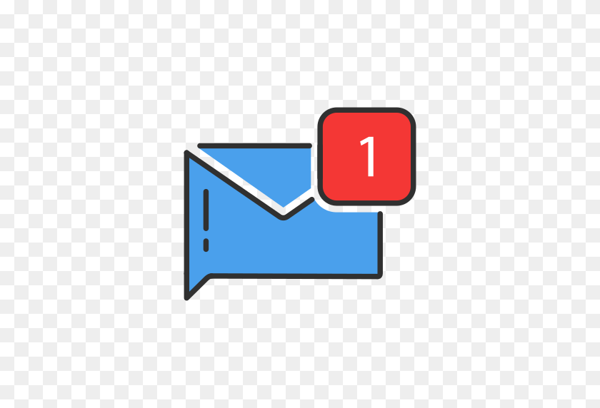 512x512 One Message, Notification, Envelope Icon Free Of Twitter Ui - Message PNG