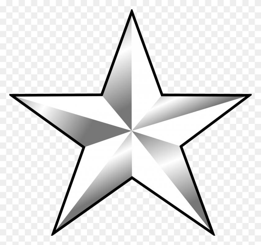1200x1125 One Star Rank - Us Army Clipart