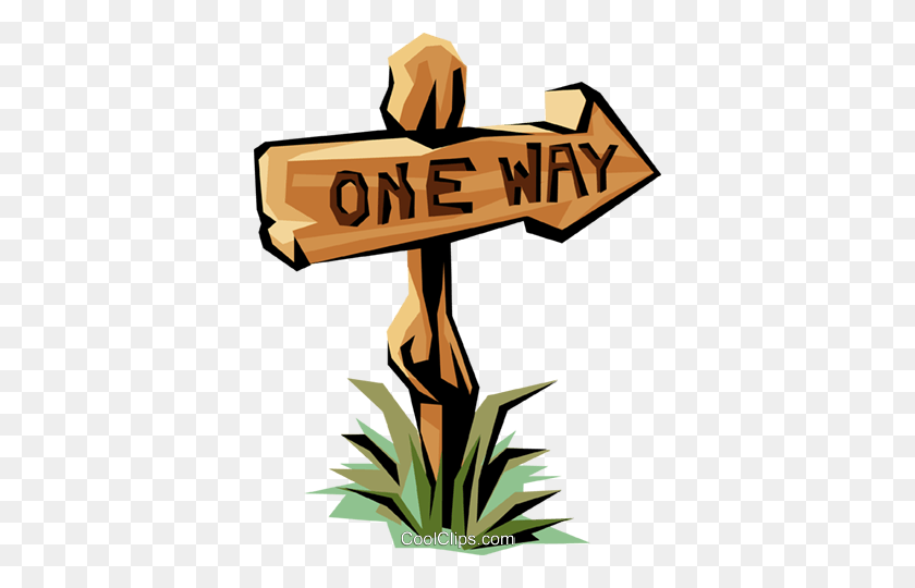 374x480 One Way Sign Royalty Free Vector Clip Art Illustration - Way Clipart
