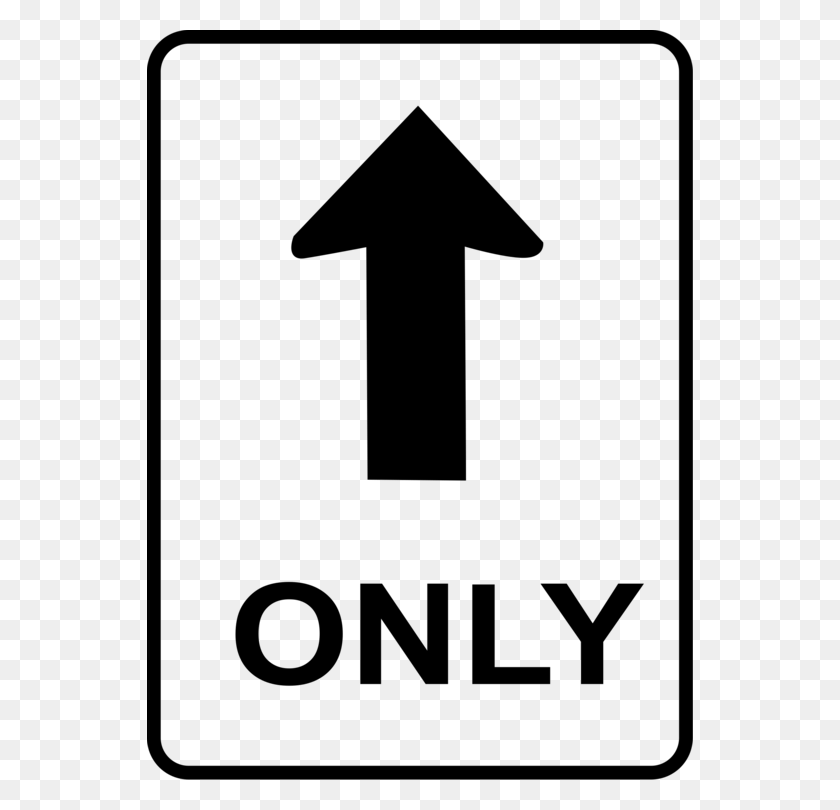 546x750 One Way Traffic Traffic Sign Road Arrow - Road Black And White Clipart