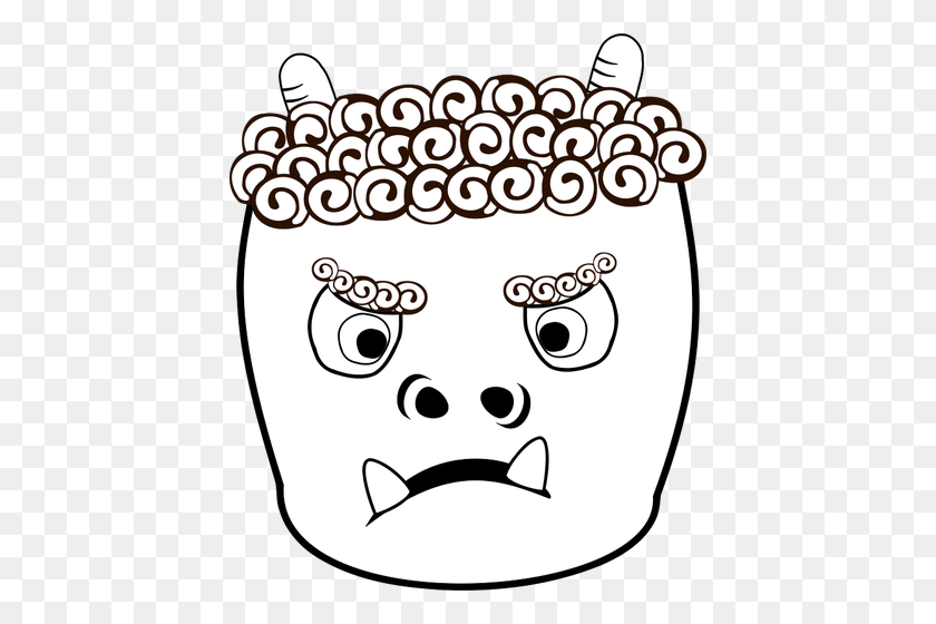 428x500 Oni Japanese Demon Vector Drawing - Troll Doll Clipart
