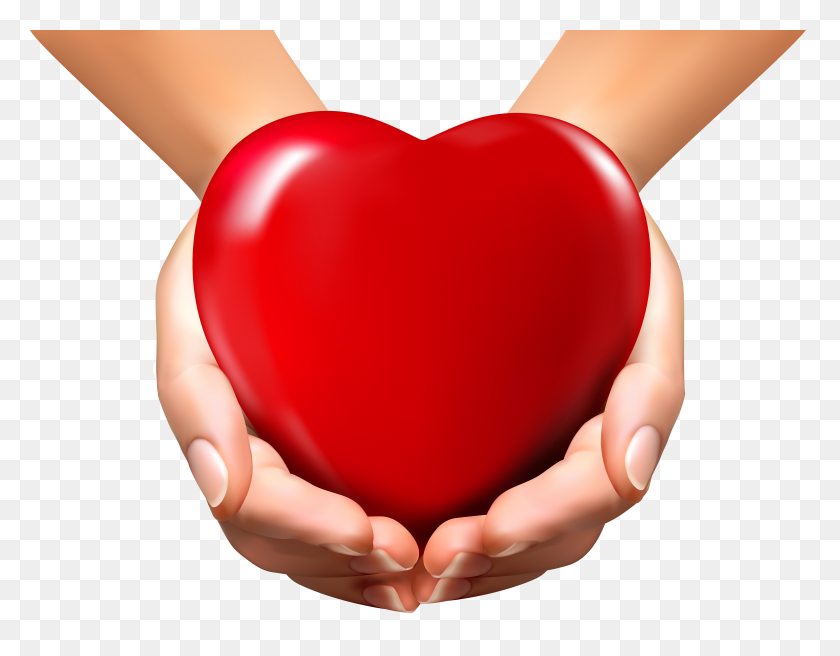 5799x4435 Online Hands With Heart Png Clipart - Valentine Heart PNG