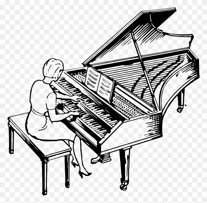1000x980 Onlinelabels Clip Art - Piano Black And White Clipart