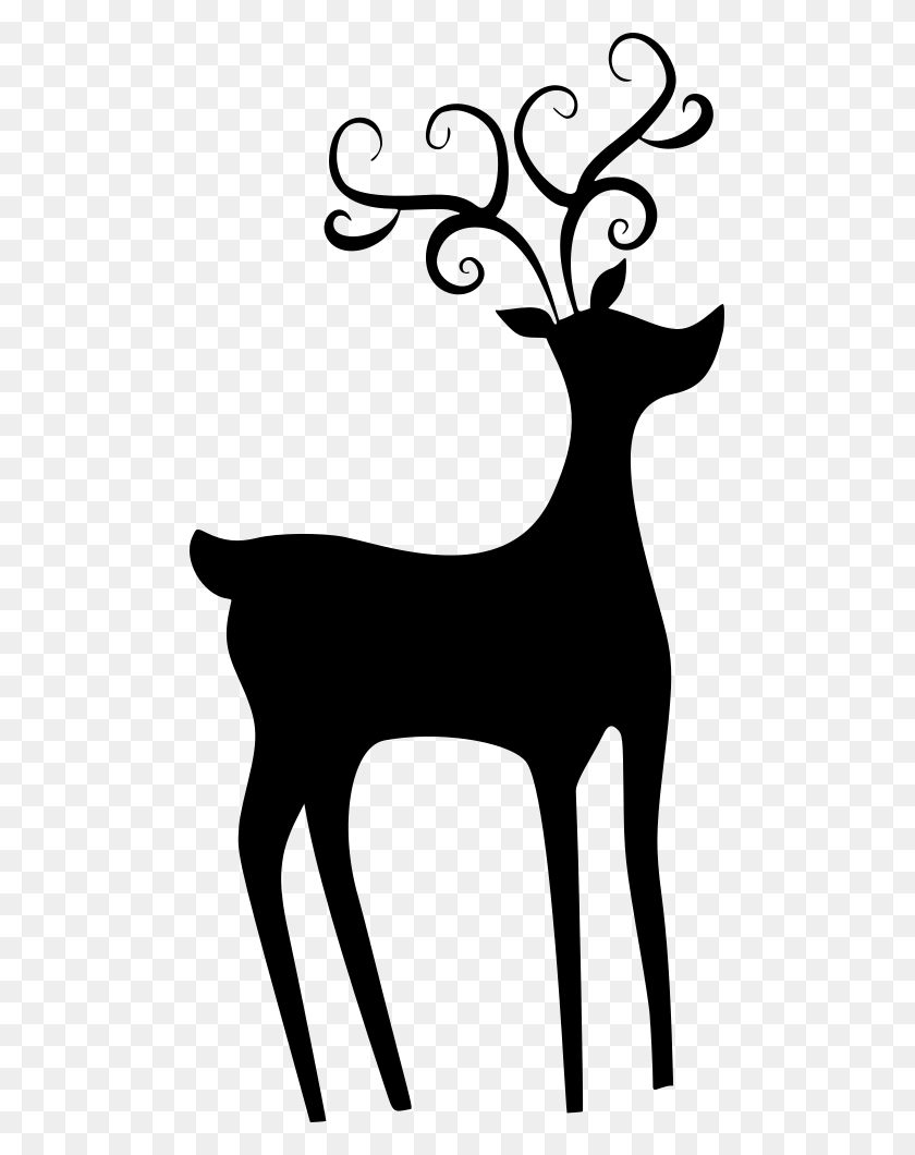 491x1000 Onlinelabels Clip Art - Reindeer Black And White Clipart