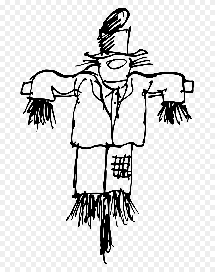 679x1000 Onlinelabels Clip Art - Scarecrow Black And White Clipart
