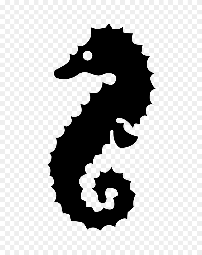 615x1000 Onlinelabels Clip Art - Seahorse Black And White Clipart