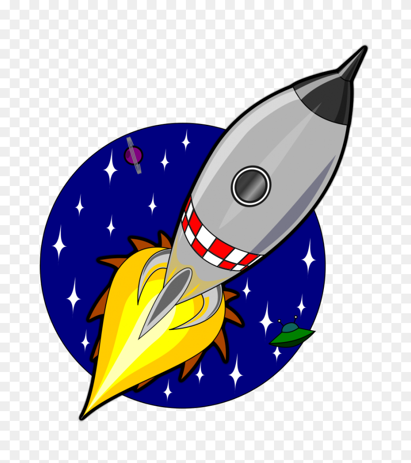 880x1000 Onlinelabels Clip Art - Cartoon Rocket PNG