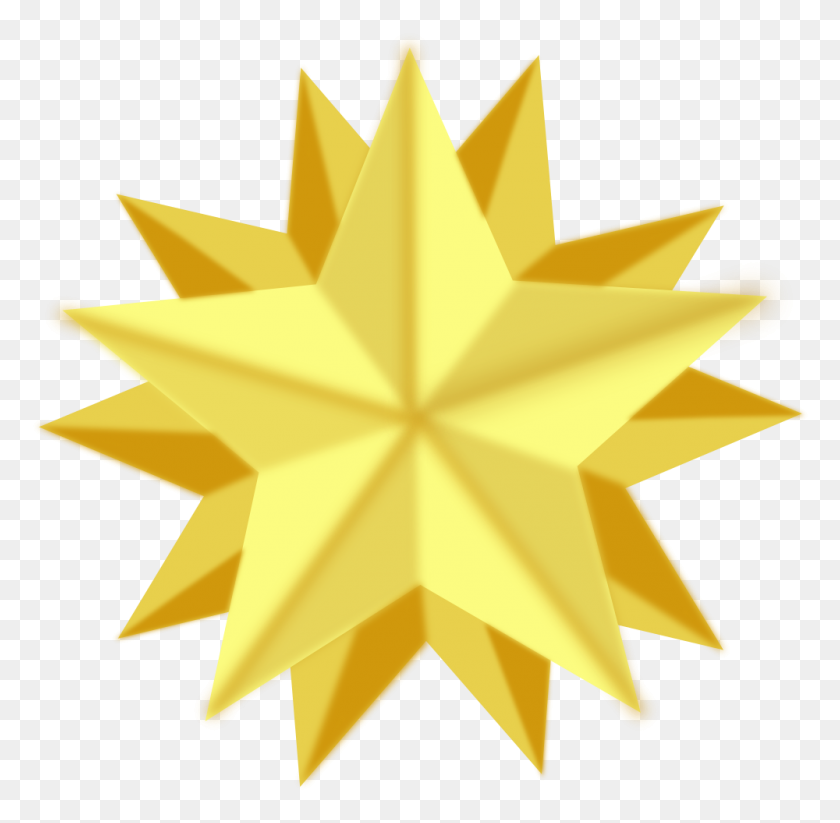 1000x979 Onlinelabels Clip Art - Golden Star PNG