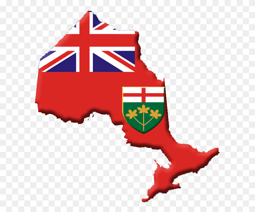 613x638 Ontario Flag Contour - Canada Flag Clipart