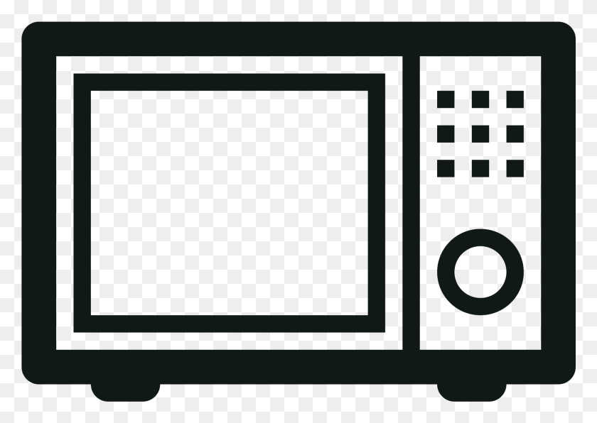 2001x1377 Open - Microwave Clipart Black And White
