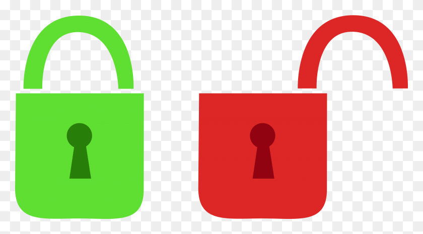 2400x1248 Open And Closed Lock Icons Png - Closed PNG