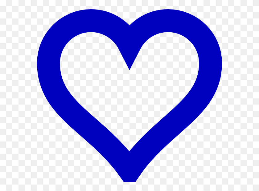 600x561 Open Blue Heart Png, Clip Art For Web - Heart Clipart PNG