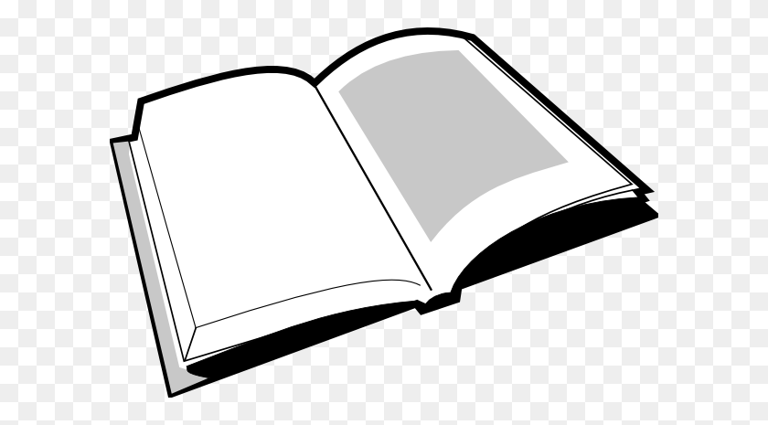 600x405 Libro Abierto Blanco Y Negro Clipart Para Niños - Cuaderno Abierto Clipart
