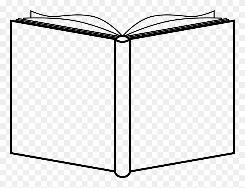 2400x1794 Open Book Outline Clip Art - Closed Book Clipart