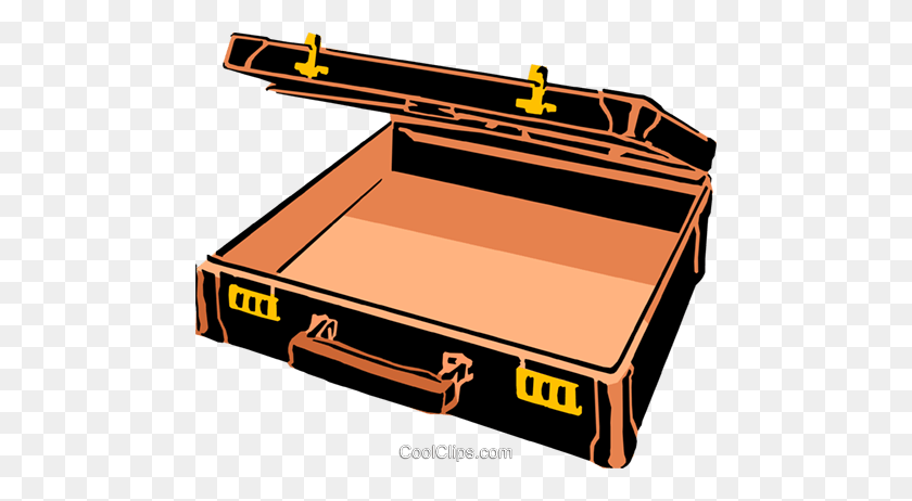 480x402 Open Briefcase Royalty Free Vector Clip Art Illustration - Briefcase Clipart